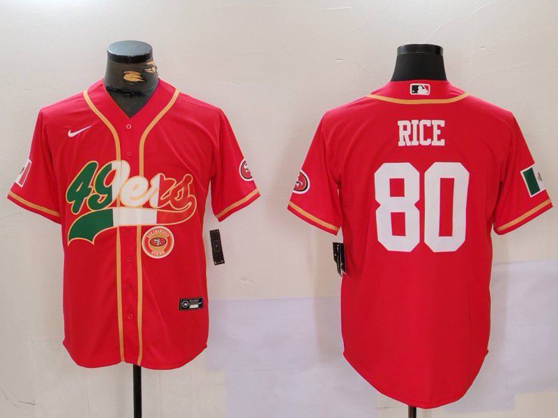 Men San Francisco 49ers 80 Rice Red Second generation Mexican Joint Name 2024 Nike Limited NFL Jersey style 3